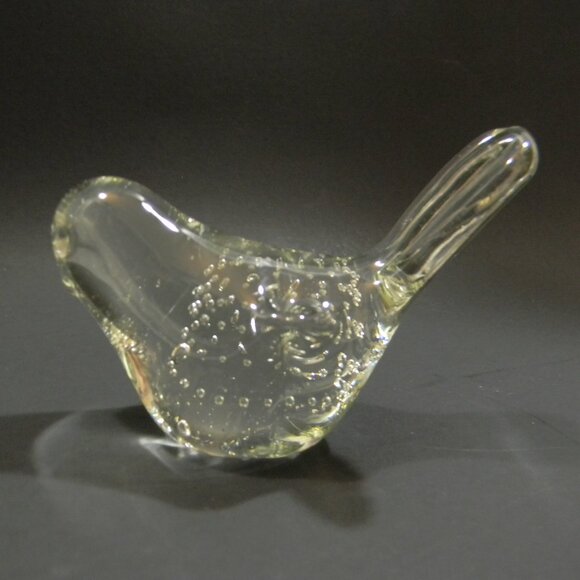 Vintage Glass Bird Paperweight Controlled Bubbles - Picture 1 of 5